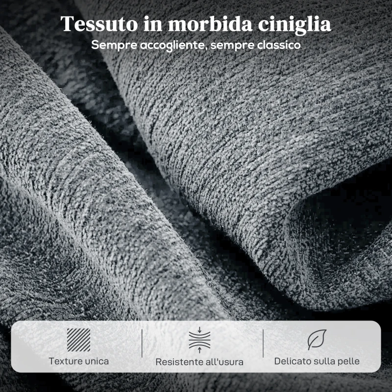 HOMCOM Poltrona Alzapersona Reclinabile con 8 Punti Massaggianti, in Tessuto Effetto Lino, 97x90x102 cm, Grigio