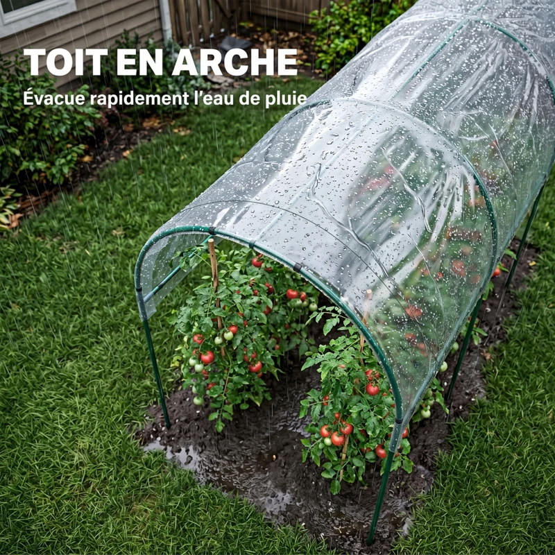 Outsunny Serre de jardin serre à tomates 7 arceaux en acier bâche en plastique 6 x 1,23 x 1,71 m vert