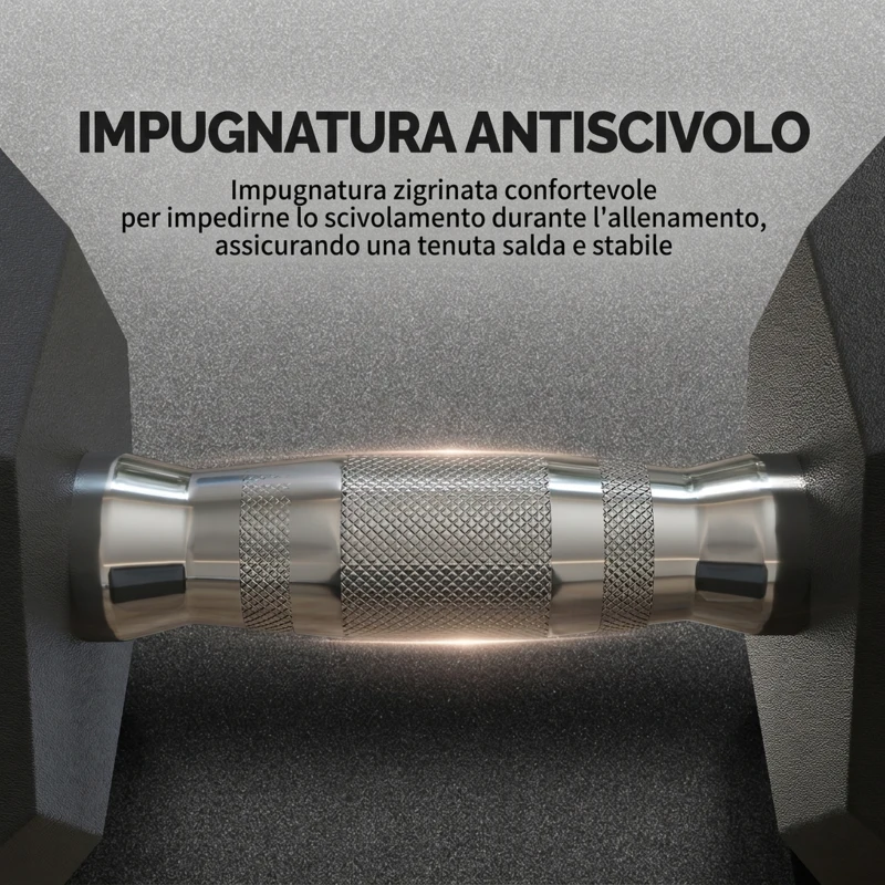 HOMCOM Set 2 Manubri Fitness da 15 kg Esagonali con Impugnatura Antiscivolo, in Acciaio e Gomma, Ø15.5 x 33.6 cm, Nero