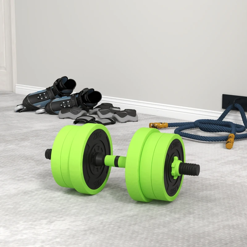 SPORTNOW Pesi da Palestra Set 4 in 1 da 40kg totali, utilizzabile come Kettlebell, Manubri e Bilancieri