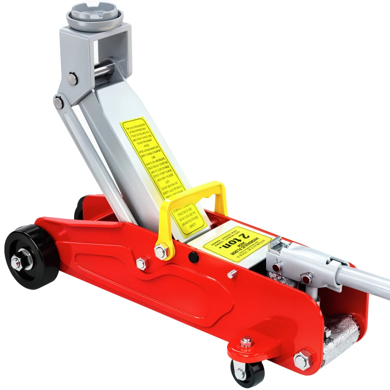 HOMCOM Low Profile Jack, 2 Ton Hydraulic Car Jack for Car Trailer Garage Tyre Repair, Red