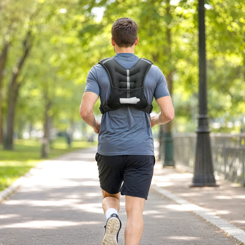 HOMCOM Gewichtsweste 5 KG / 8 KG / 10 KG verstellbare Trainingsweste mit herausnehmenbar Gewichten Laufweste Damen Herren für Muskelaufbau Krafttraining, Laufen, Fitness, Cross Training