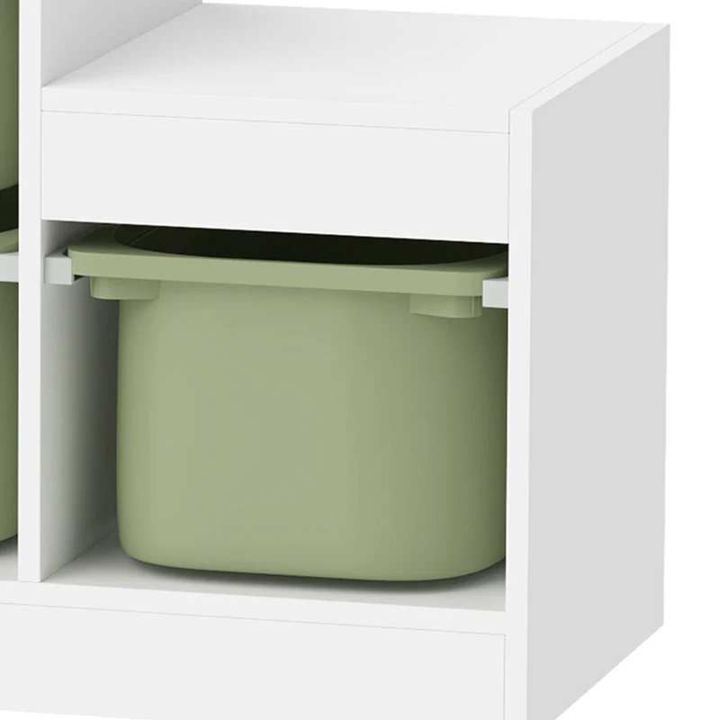 AIYAPLAY Scaffale Portagiocattoli a 3 Livelli con 6 Contenitori per Bambini da 3-8 Anni, 96x38.5x90cm, Verde
