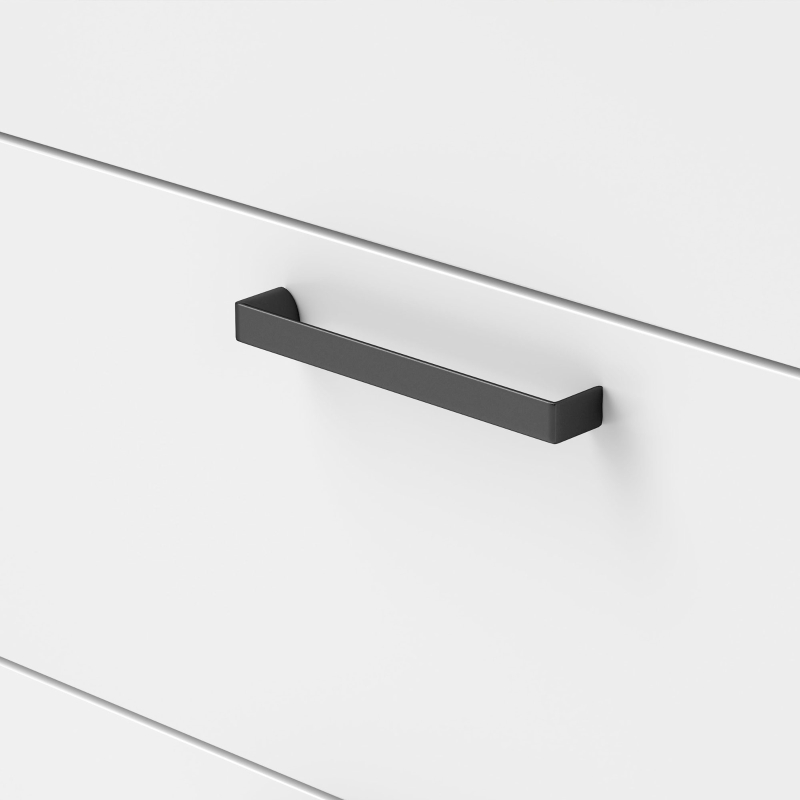 HOMCOM Cassettiera 6 Cassetti in Legno con Bordi Rialzati e Maniglie a U, 100x40x88 cm, Bianco