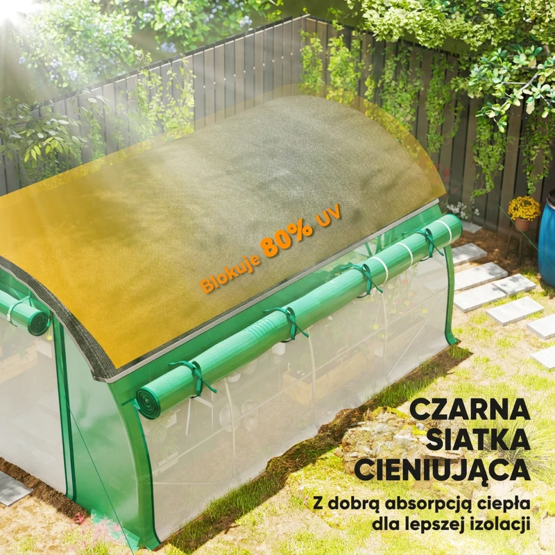 Szklarnia 4x3x2 m, folia, 6 okien, drzwi rolowane