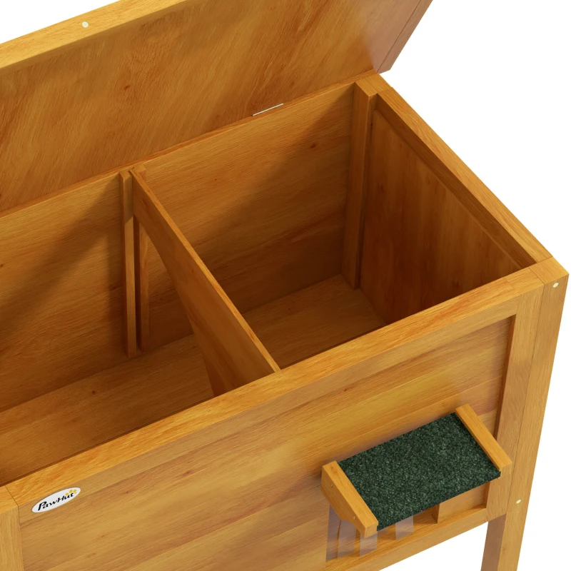 PawHut Casa de Exterior para Gatos em Madeira para 1-2 Gatos com Telhado Basculante e Espuma Isolante 85x50x68,5 cm Natural