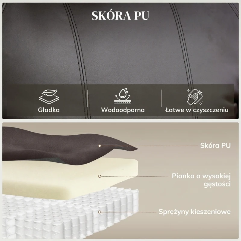 HOMCOM Fotel z funkcją podnoszenia, fotel relaksacyjny z pilotem, uchwytem na napoje, regulowanym oparciem, brązowy