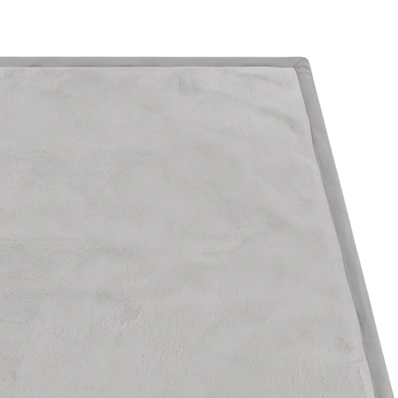 AIYAPLAY Kruipmat voor baby, 3 cm dikke speelmat van zacht flanel, 127 x 127 cm, antislip en waterafstotend, lichtgrijs