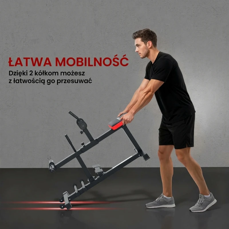 SPORTNOW Prostownik do nóg, 2 w 1 Regulowany zginacz nóg z kołkami taśmowymi i kółkami, Domowy trener nóg i ud, Sprzęt fitness do domowej siłowni