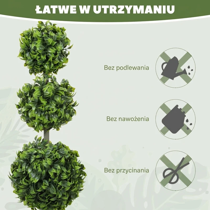 HOMCOM Zestaw 2 Sztucznych Buxusów Duży 100cm, Sztuczne Rośliny w Doniczce, Drzewko Sztuczne Jak Prawdziwe do Salonu Sypialni Biura Ogrodu Nowoczesna Dekoracja Prezent