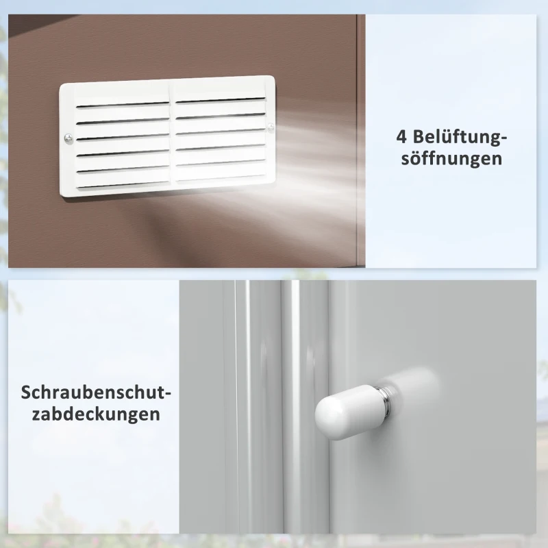 Domek ogrodowy 12,4 m² z dachem jednospadowym, brązowy