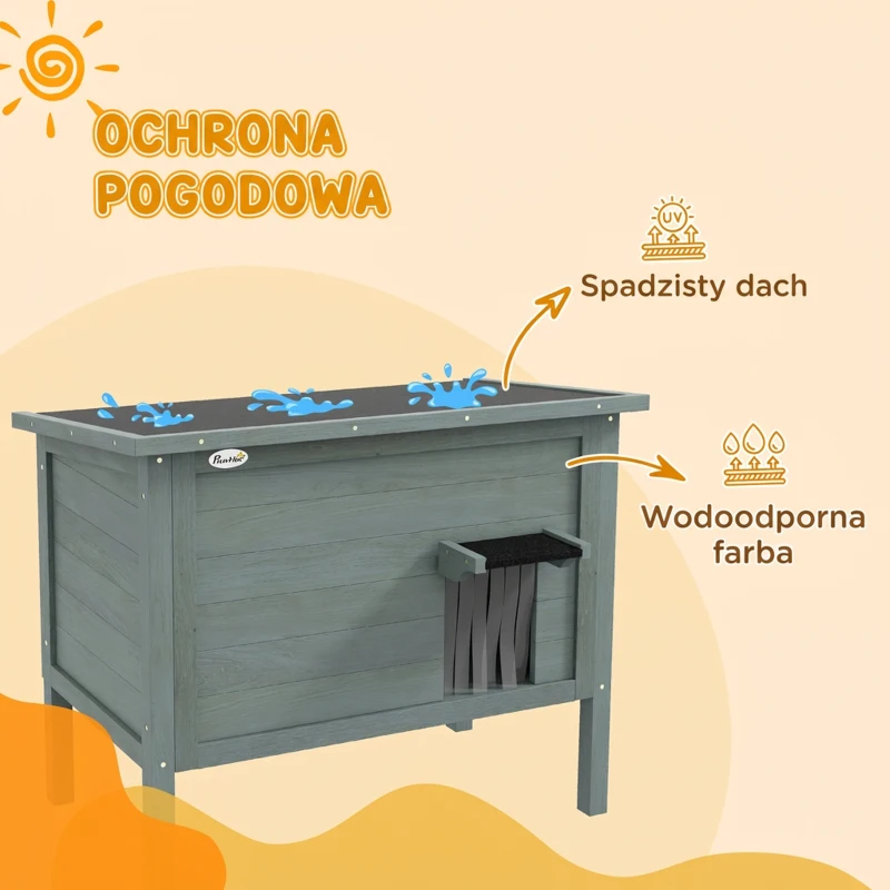 Drewniany domek dla kota, izolowana, z zasłoną drzwiową
