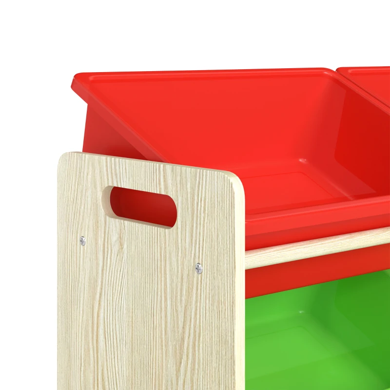 AIYAPLAY Kinderrek, 4-laags speelgoedrek met 12 uitneembare opbergbakken, 85,5 x 40 x 88,5 cm, veelkleurig