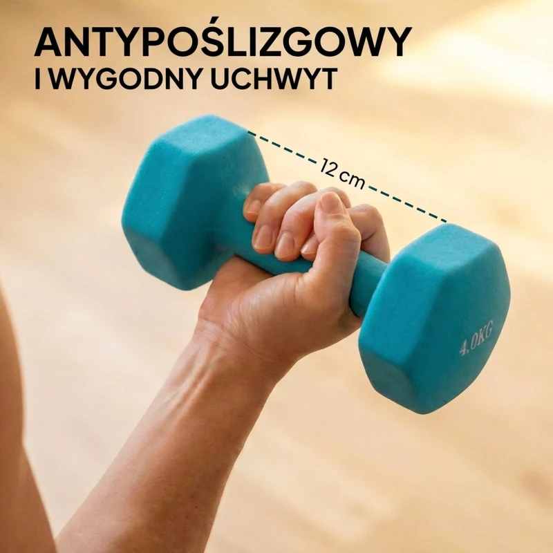 SPORTNOW Zestaw hantli 4 pary ze stojakiem, antypoślizgowe uchwyty, 1-4 kg, sześciokątny