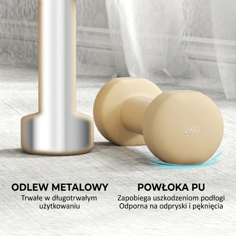 HOMCOM Zestaw hantli 4 pary 0,5kg-10kg z walizką, hantle żeliwne, hantle hexagonalne