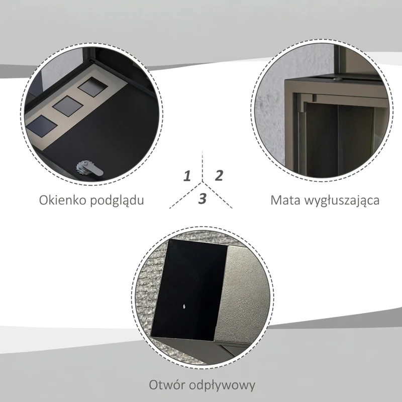 Skrzynka HOMCOM z pojemnikiem na gazety, skrzynka pocztowa z metalu z 2 kluczami, skrzynka listowa na ścianę z okienkiem, wodoodporna, 36,5 x 11,5 x 29 cm, Czarny