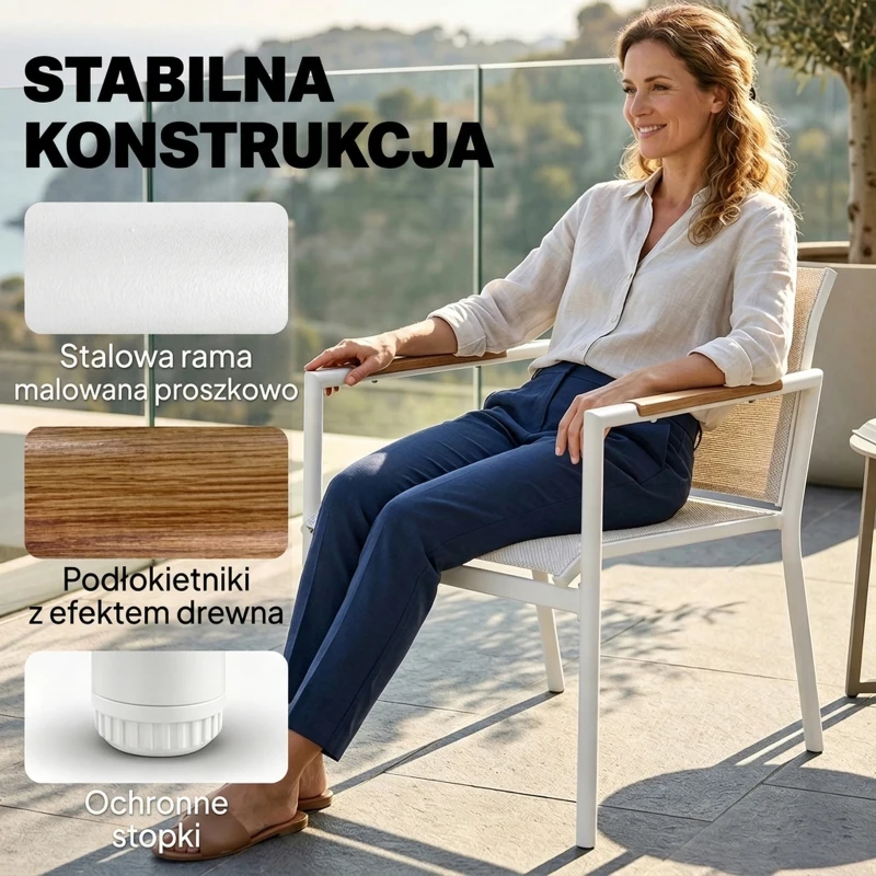 Outsunny Zestaw Mebli Ogrodowych dla 4 Osób Oddychający z 2-osobową Sofą, 2 Fotelami i Metalowym Stołem