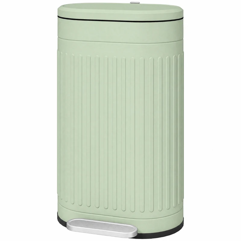 HOMCOM Kosz na Śmieci 30L Pedałowy z Pokrywą, Wyjmowanym Wewnętrznym Pojemnikiem i Systemem Soft-Close, 36,5 x 31,2 x 60,8 cm, Zielony