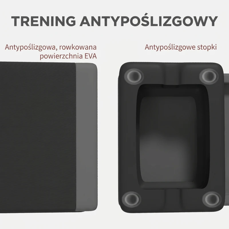 Stepper fitnessowy, regulowana wysokość, do domu, szary