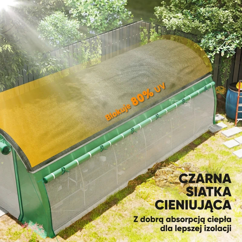 Szklarnia 6 x 3 x 2 m, folia, 12 okien, drzwi rolowane