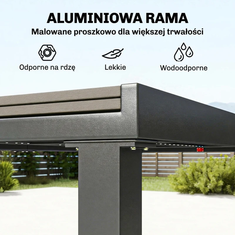 Outsunny Zestaw Mebli Ogrodowych 7-częściowy Z Rozkładanym Stołem i 6 Krzesłami, Design Lameli Drewna, Rama Aluminiowa