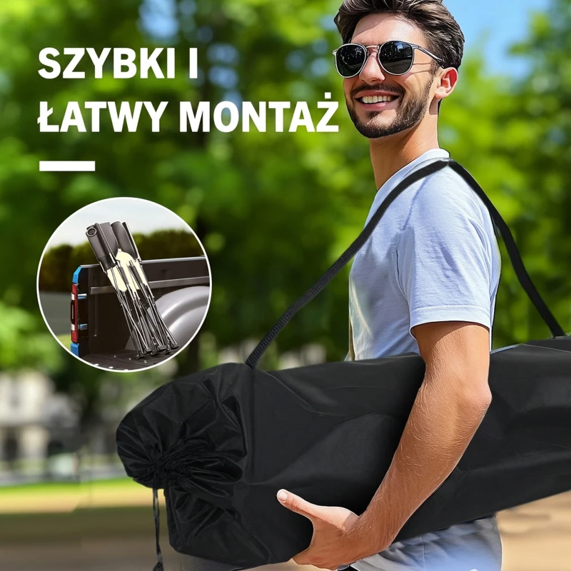 Faltowy fotel campingowy 2-osobowy z uchwytem na napoje