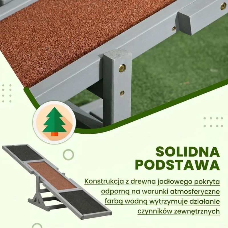 Huśtawka dla psa, agility, drewniana, dla dużych psów