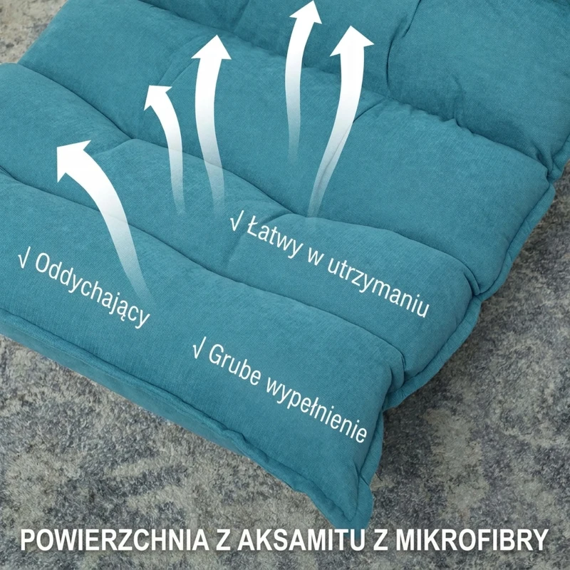 HOMCOM Fotel relaksacyjny, obrotowy, ekoskóra, 62 cm x 70 cm x 95 cm, niebieski