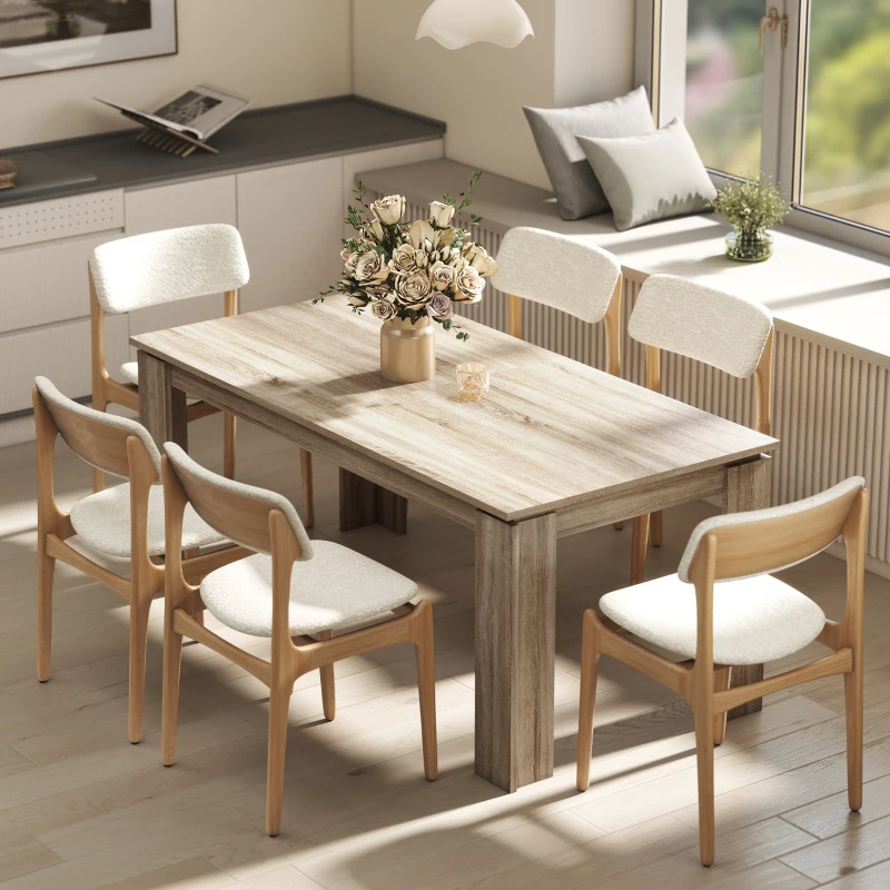Rozkładany stół HOMCOM 180-260 x 90 cm, stół kuchenny dla 8-10 osób, nowoczesny stół do małych przestrzeni, jadalnia, dąb