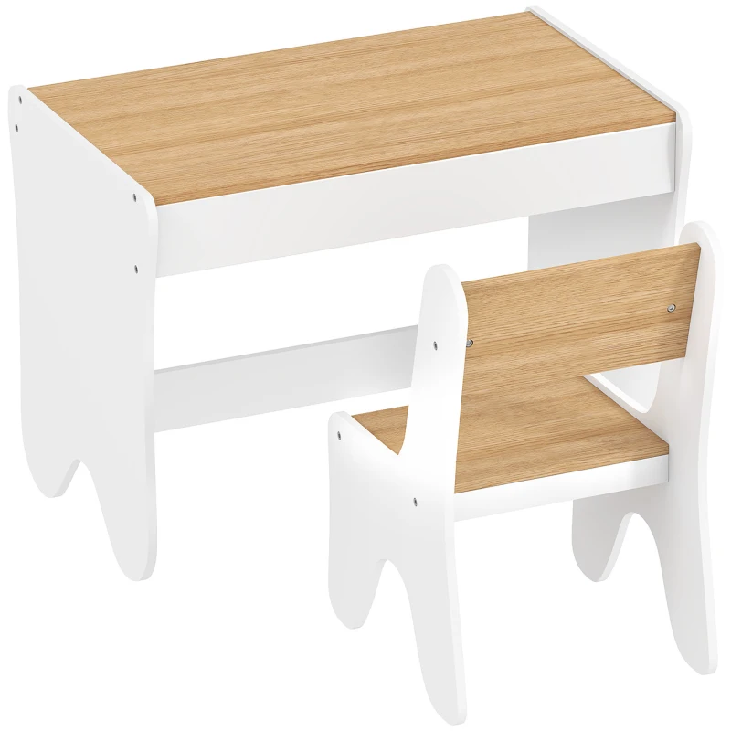 AIYAPLAY Kinder tafel- en stoelset, 2-delig met lade, voor tekenen, wit