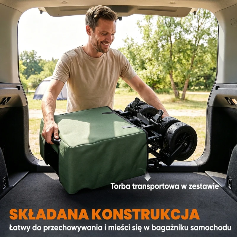 Outsunny Wózek transportowy składany, z uchwytem, Oxford, niebieski