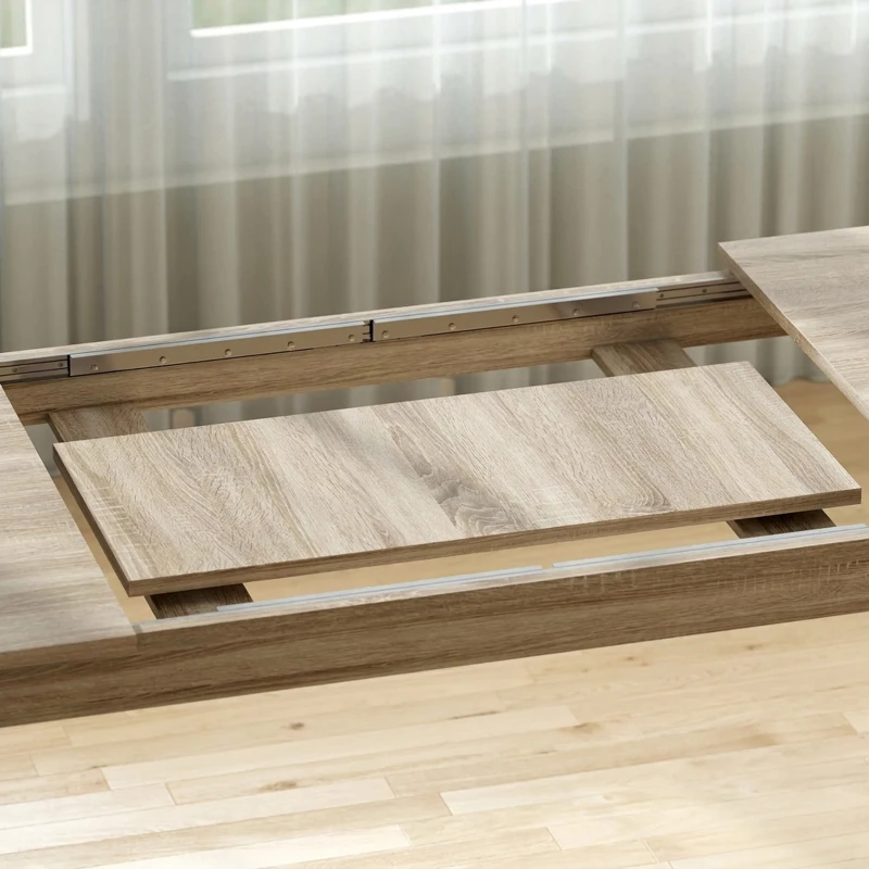 Rozkładany stół HOMCOM 180-260 x 90 cm, stół kuchenny dla 8-10 osób, nowoczesny stół do małych przestrzeni, jadalnia, dąb