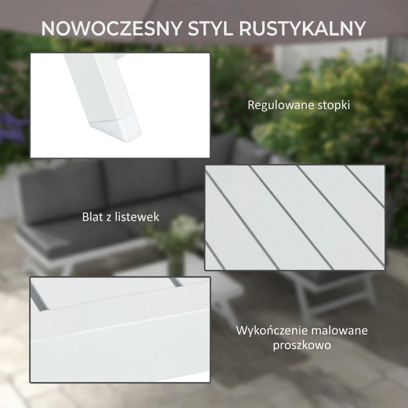 Outsunny Zestaw mebli ogrodowych 4w1, narożnik, stół kawowy, balkon