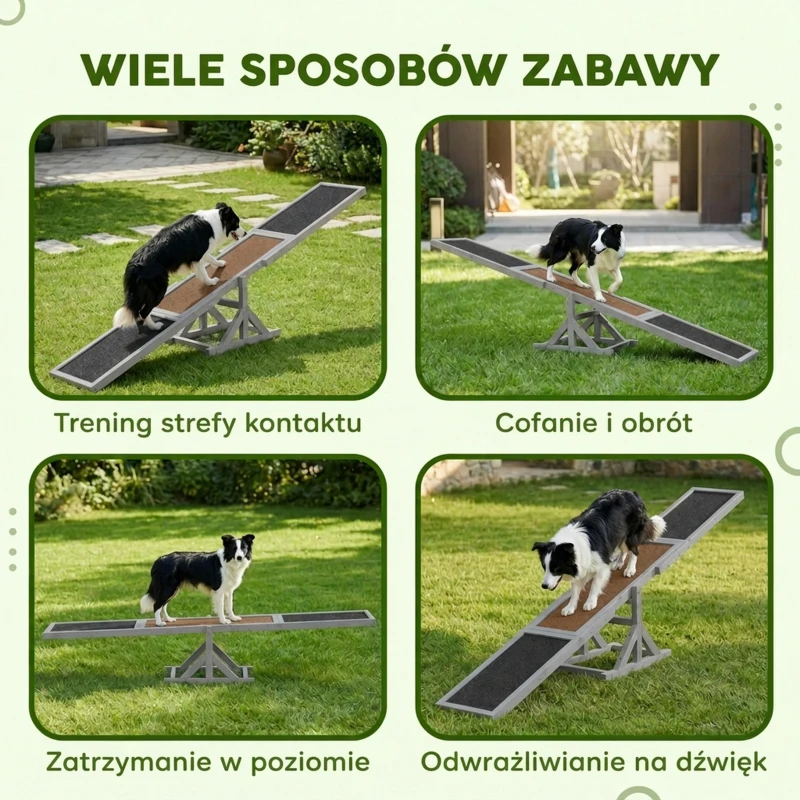 Huśtawka dla psa, agility, drewniana, dla dużych psów