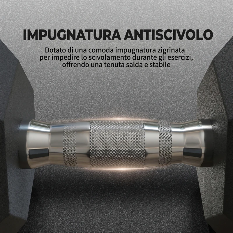 HOMCOM Manubrio 15 kg Esagonale con Impugnatura Antiscivolo, in Acciaio e Gomma, Ø15.5 x 33.6 cm, Nero