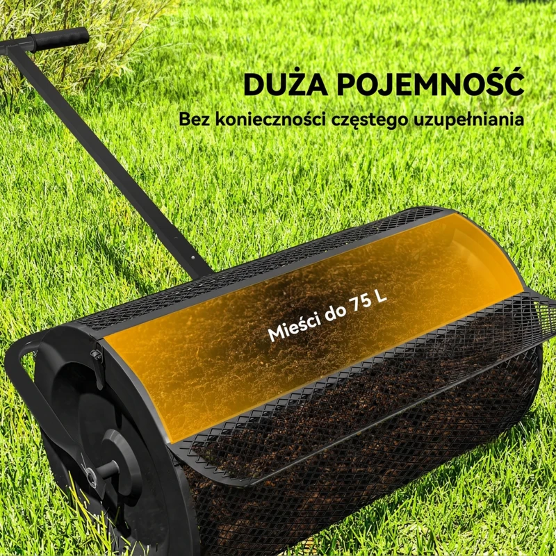 Siewnik do kompostu 75L, 61x40cm, do ogrodu, zielony