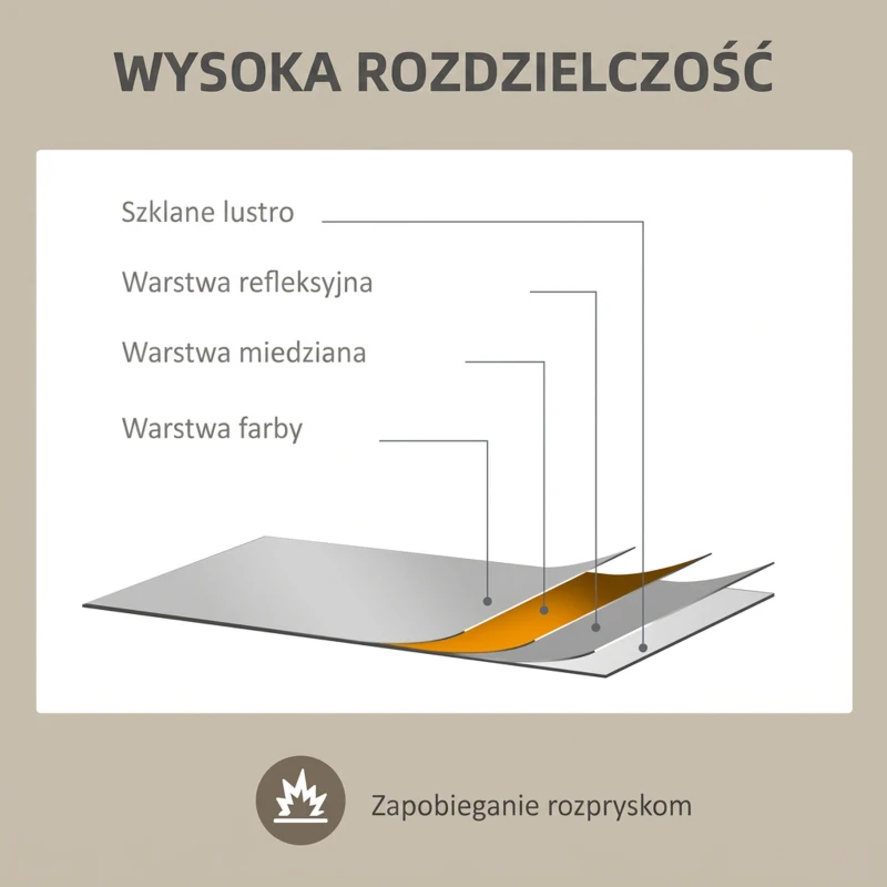 HOMCOM Asymetryczne Lustro Ścienne, 80 x 60 cm, z Ramą Drewnianą, Obróbka Antyoksydacyjna, Lustro Dekoracyjne do Łazienki, Salonu, Korytarza, Sypialni, Naturalne