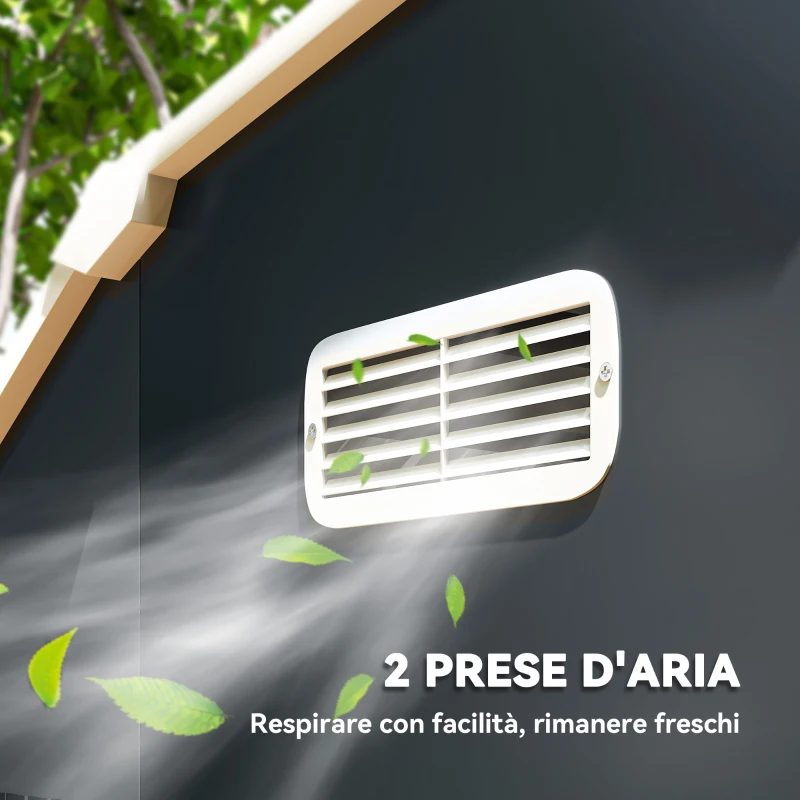 Outsunny Capanno Porta Attrezzi con Ripiani Regolabili e 2 Finestre, in Acciaio Zincato, 238x132x198.5 cm, Grigio Scuro