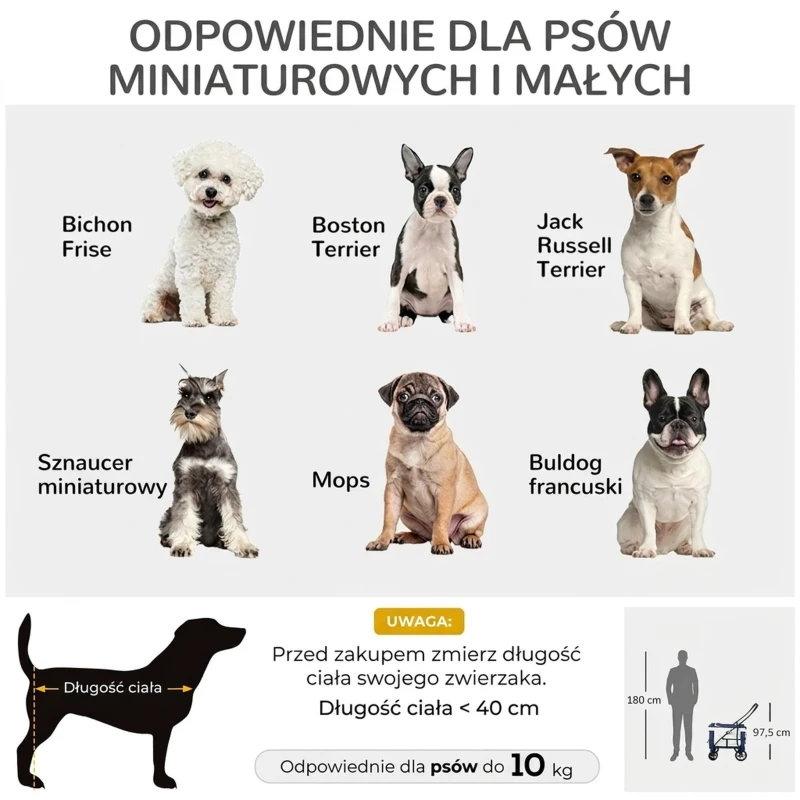 PawHut 2 w 1 Wózek dla psów i kotów z odpinanym koszem, 2 linki bezpieczeństwa, Składany, Oxford, Niebieski