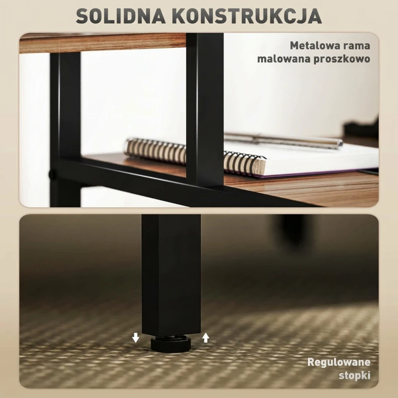 Biurko komputerowe z półką na monitor, stelaż na CPU