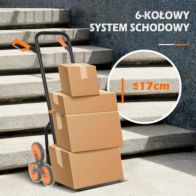 DURHAND Wózek transportowy na schody, składany, stalowa rama, max. 120 kg