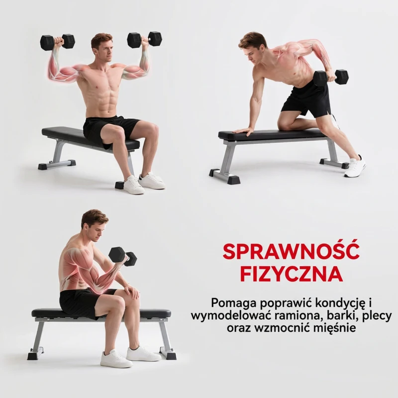 HOMCOM Hantle z teksturowanym uchwytem, żeliwne, 2 x 20kg do domu, siłowni, treningu siłowego