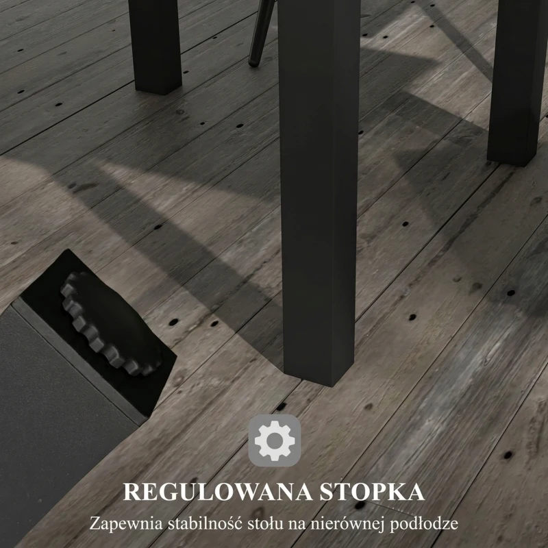 Outsunny Stolik ogrodowy Stolik zewnętrzny, odporny na warunki atmosferyczne, 162 x 80 x 75 cm, Szary
