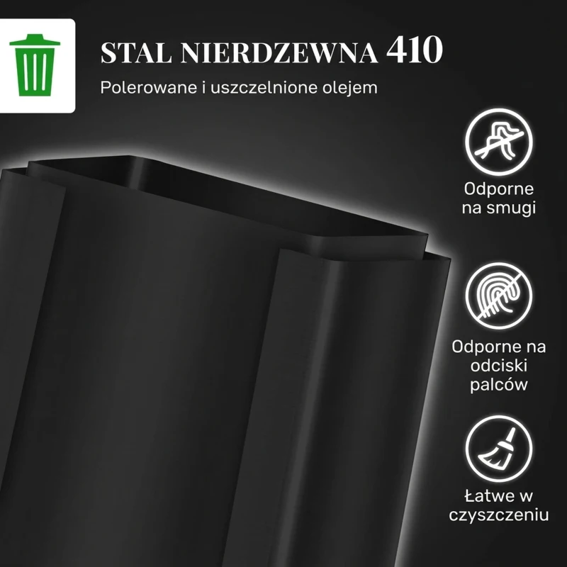 HOMCOM Kosz na śmieci 2 x 25L, pedał, stal nierdzewna, z pokrywą