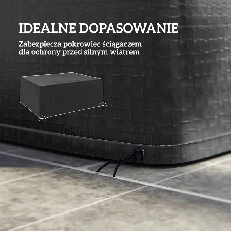 Outsunny Pokrowiec na Meble Ogrodowe Wodoodporny Zimowy Ochronny 235 x 190 x 90cm Czarny