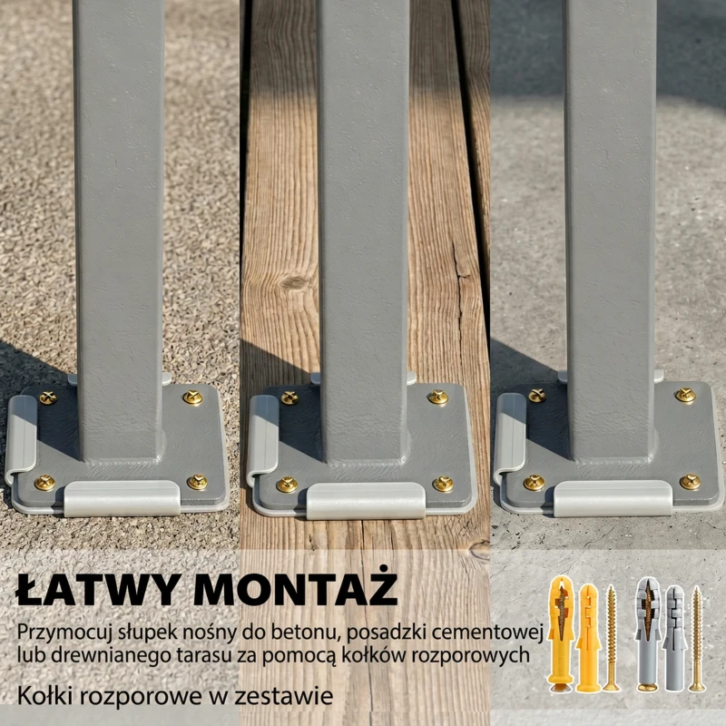Outsunny markiza boczna wysuwana 420 cm wodoodporna przeciwwiatrowa UV 50+ ciemnoszara