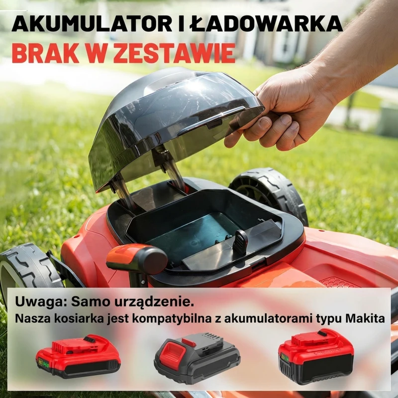 Outsunny Elektryczna Kosiarka 800 W z szerokością cięcia 40 cm, pojemnik na trawę 45 l, wskaźnik akumulatora, ochrona przed przeciążeniem, 7 wysokości cięcia