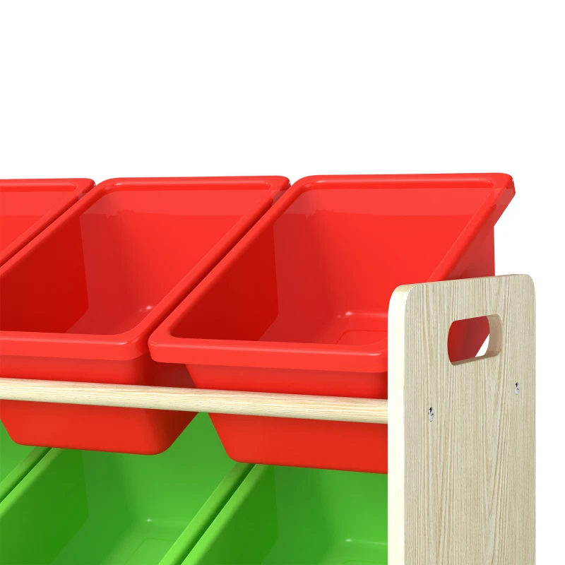 AIYAPLAY Kinderrek, 4-laags speelgoedrek met 12 uitneembare opbergbakken, 85,5 x 40 x 88,5 cm, veelkleurig