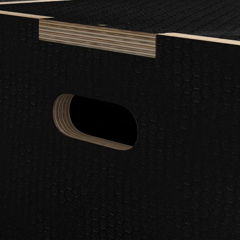 SPORTNOW Plyo-Box/Sprungbox, solidna, 61 x 51 x 41 cm, czarny, uchwyt 10x3,5 cm, do 120 kg