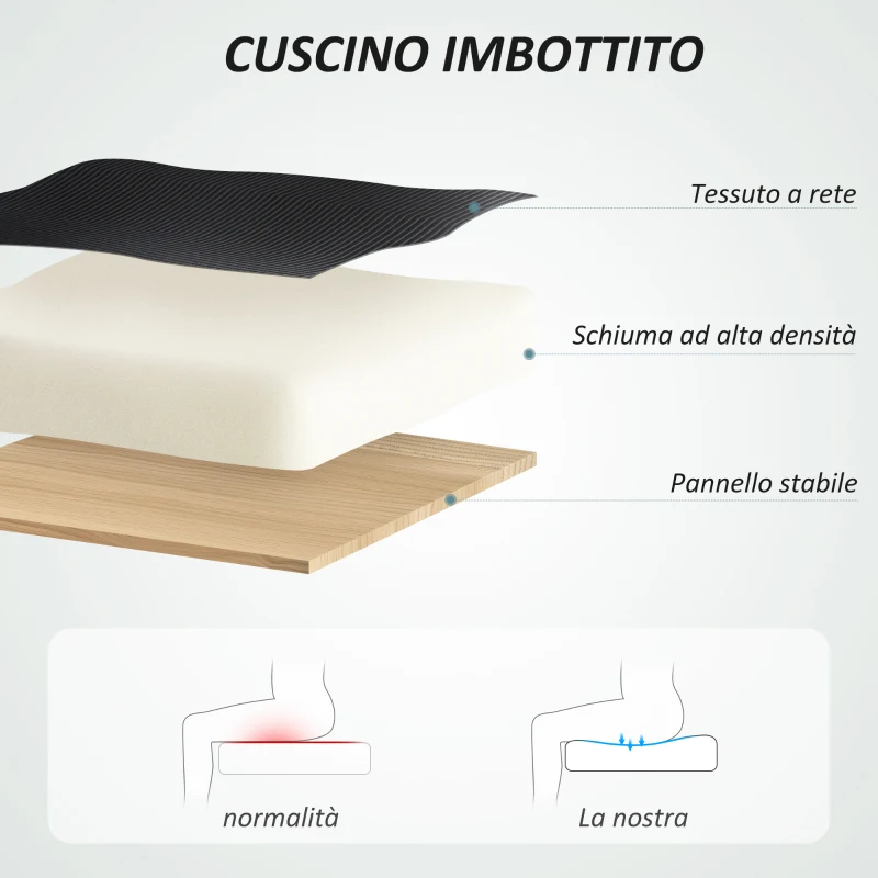 HOMCOM Sedia da Ufficio Girevole con Poggiatesta e Altezza Regolabili, Braccioli Ribaltabili e Inclinazione, Nero